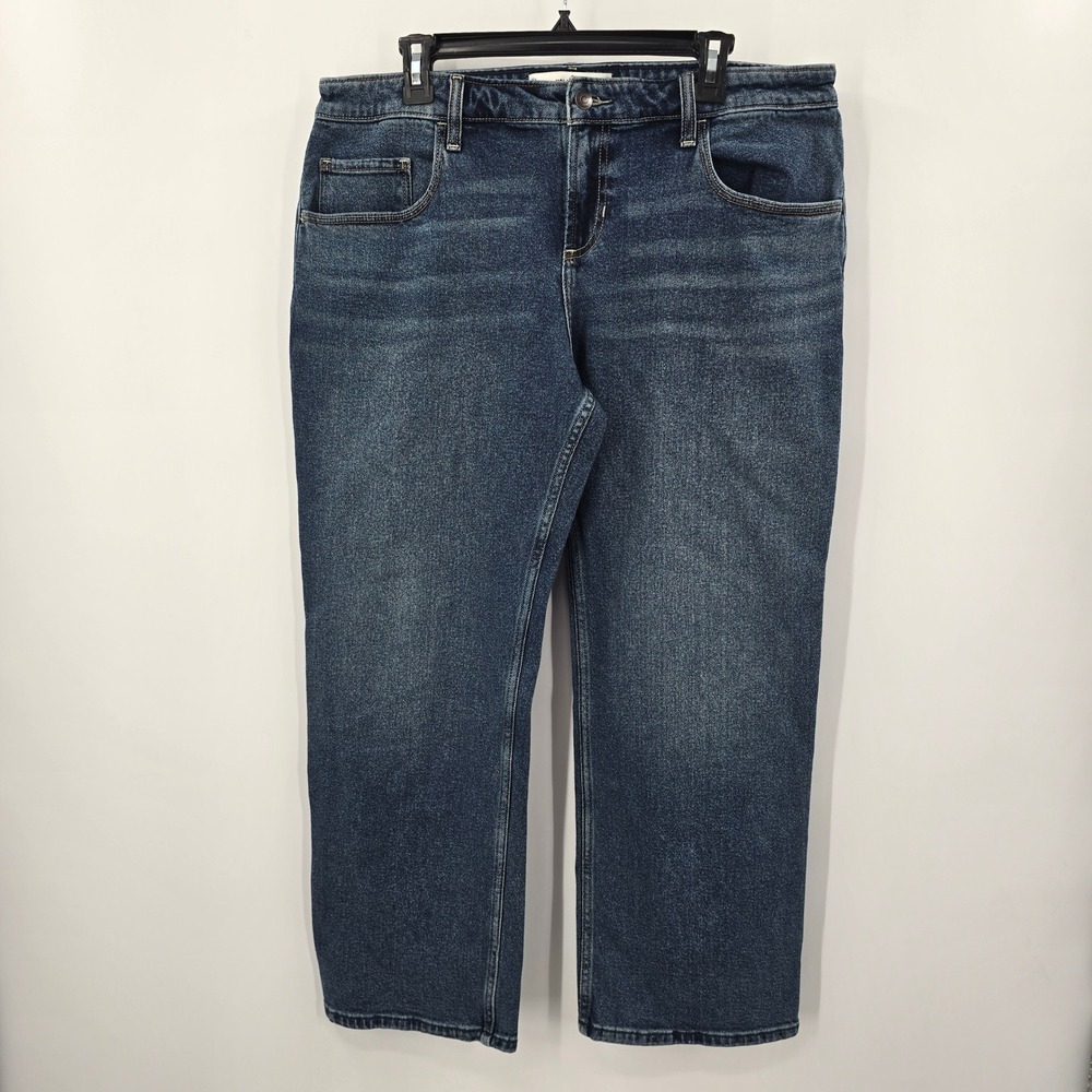 Hollister Low Rise Relaxed Straight Jeans Blue Denim Women's Size 14S